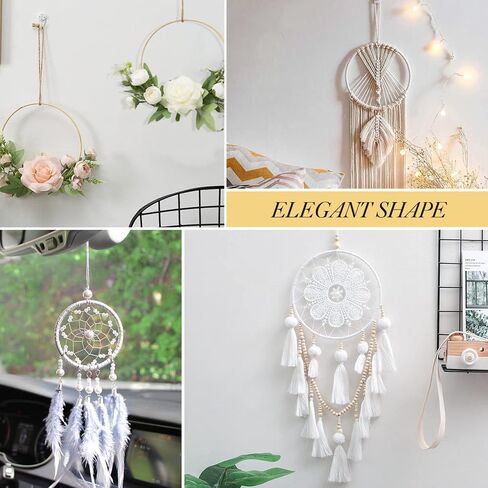 Lifekome 12pcs 9 بوصة خشبية الخيزران الأزهار الأطواق الزهور حلقات حلم حلم الصياغة حلقات DIY جولة صنع الحرف لصالح ديي ديكور الزفاف ديكور حلم الحلم وجدار ماكرم معلقة in Kuwait