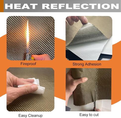 Titanium Adhesive Backed exhaust heat shield 2500 Degrees High Temp Protection Material Thermal Barrier Blanket Mat (24'' X 40'') in Kuwait