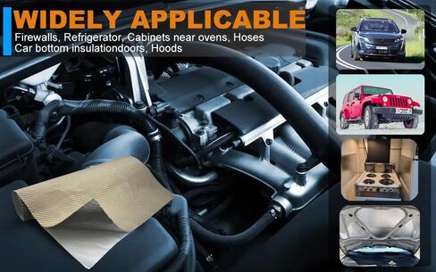 Titanium Adhesive Backed exhaust heat shield 2500 Degrees High Temp Protection Material Thermal Barrier Blanket Mat (24'' X 40'') in Kuwait