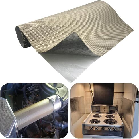 Titanium Adhesive Backed exhaust heat shield 2500 Degrees High Temp Protection Material Thermal Barrier Blanket Mat (24'' X 40'') in Kuwait