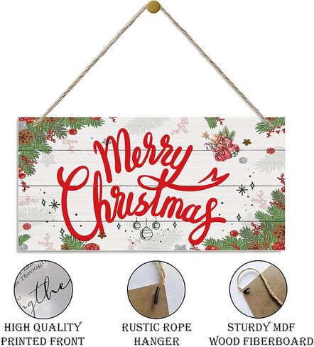 Christmas Decor for Bathroom, Decorative Wood Hanging Wood Plaque, Funny Bathroom Sign, Farmhouse Home Decor, Rustic Door Hanger, Wood Decorations for Bathroom, Christmas Wall Decor With Rope in Saudi Arabia