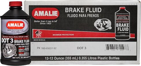 AMALIE Dot 3 Brake Fluid (160-65031-92) 12 Ounce Bottle, Pack of 12 in Saudi Arabia