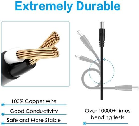 12V DC Car Charger Auto Power Supply Cable, 9.8ft DC 5.5mm x 2.5mm to Car Cigarette Lighter Male Plug Extension Charging Cable w Fuse made for Autel Scanner, Camera, CCTV Car Refrigerator in Saudi Arabia