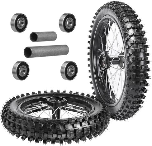 17 "Front 14" مجموعة عجلات الدراجة الأوساخ الخلفية-70/100-17 و 90/100-14 إطار وجمعية حافة مع أنابيب ، 12 مم 6202RS محمل وفاصل المحور 110CC 125CC 140CC 150CC 160CC PIK PIKE APOLLO SSR TAOTAO COOLSTER in Kuwait