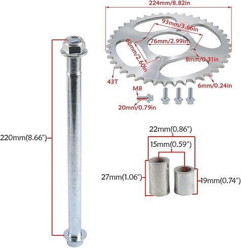 90/100-16 Rear Wheel Tire and Rim Inner Tube with 15mm Bearing Assembly for Dirt Pit Bike Monkey Bike 125cc 140cc 150cc 160cc CRF70 90 110 TTR100 110 KLX65 Apollo (with Rotor & Brake Caliper) in Saudi Arabia
