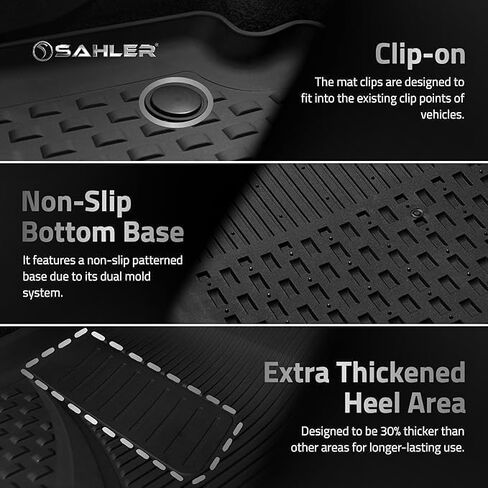 Floor Mats for Ford Kuga II 2012-2019 | Custom Fit Floor Liner for Cars | Premium Quality Car Mats Black | Odorless All Weather Waterproof Durable 4.5D Liner in Saudi Arabia