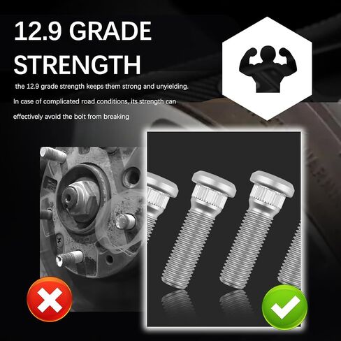 6pcs Trailer UNF 1/2 20 عجلات ، حمولة براغي العجلات الثقيلة من 2000-7000 رطل بطول 2.11 "/spline قطر 0.56"/رأس مسمار 0.73 "، عجلات محترفة. in Saudi Arabia