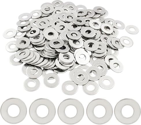 Murtenze 200PCS #8 Flat Washer 304 Stainless Steel SAE Flat Washer for Bolt Screw(#8) in Kuwait