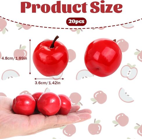 20 PCS Mini Mini Red Apples ، 1.8 inch LifeLike Red Apples Apple Decor Decor in Kuwait