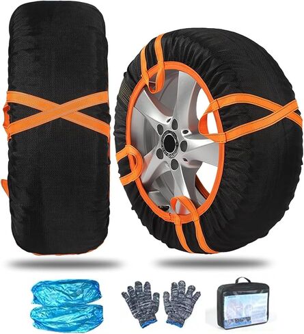 الجوارب الثلجية لسلاسل إطارات الإطارات الإطارات الإطارات المضادة للثلج تغطية الإطارات Cover Cover Cars Cars for SuV Truck Caravans Careables (6004) in Saudi Arabia