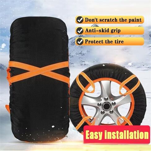 الجوارب الثلجية لسلاسل إطارات الإطارات الإطارات الإطارات المضادة للثلج تغطية الإطارات Cover Cover Cars Cars for SuV Truck Caravans Careables (6004) in Saudi Arabia