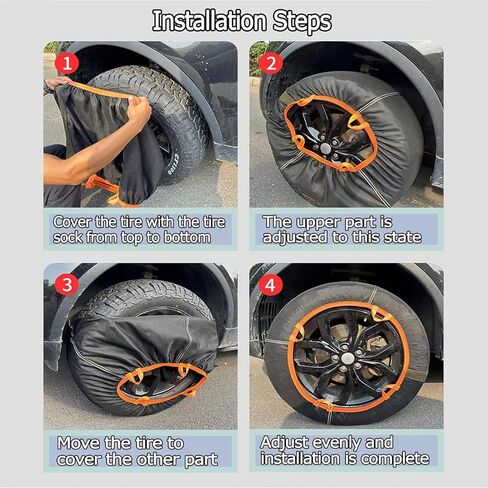 الجوارب الثلجية لسلاسل إطارات الإطارات الإطارات الإطارات المضادة للثلج تغطية الإطارات Cover Cover Cars Cars for SuV Truck Caravans Careables (6004) in Saudi Arabia