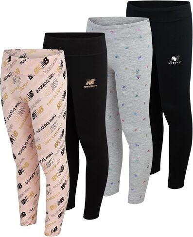 New Balance Active Girls Leggings - 4 Pack Girls Athletic Leggings Yoga Pants Running Workout Kids Dance Placs (7-16) in Saudi Arabia