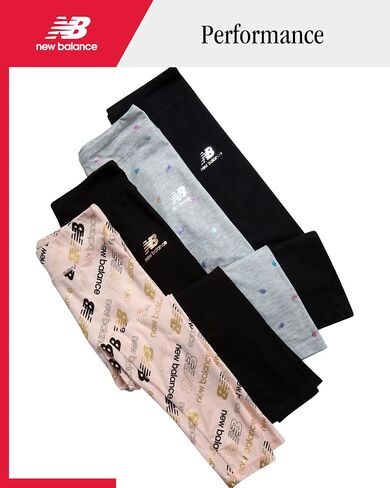 New Balance Active Girls Leggings - 4 Pack Girls Athletic Leggings Yoga Pants Running Workout Kids Dance Placs (7-16) in Saudi Arabia