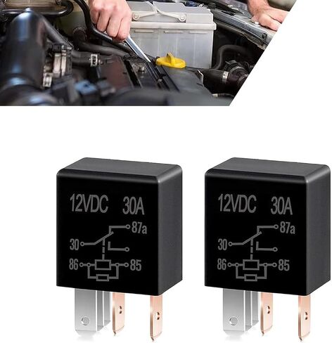 4 PCS 5 Pin Relay, DC 12 V 30 A Multi-Purpose Oil Pump Air Conditioning Fan Relay Heavy Duty Accessories, Waterproof Housing Plug and Play Motor Replacement, for Most Cars Trucks (Black) in Saudi Arabia