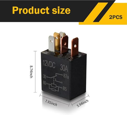 4 PCS 5 Pin Relay, DC 12 V 30 A Multi-Purpose Oil Pump Air Conditioning Fan Relay Heavy Duty Accessories, Waterproof Housing Plug and Play Motor Replacement, for Most Cars Trucks (Black) in Saudi Arabia