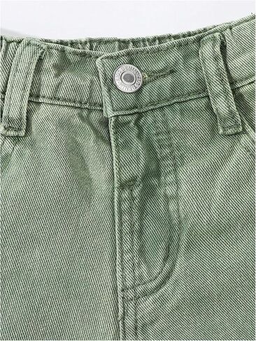 Wdirara Toddler Girl's Bargy Cargo Jeans مرنة الخصر مستقيم الساق جينز مع جيوب رفرف in Saudi Arabia