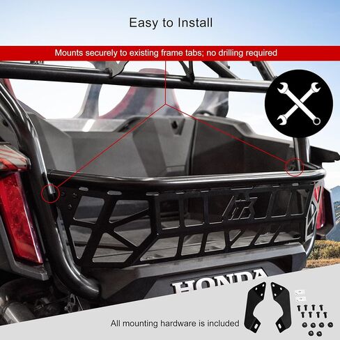 TUSK UTV CARGO BARRICADE BLACK POWDER BEDER CARGO SEPATENDER متوافق مع Honda Talon 1000X/R 2019-2025/1000X-4 2020-2025/1000XS/XS-4 2023 in Kuwait