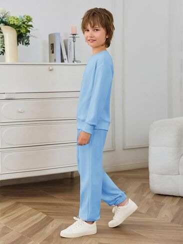 Haloumoning Boys Tracksuits 2 قطعة مجموعة الأطفال من النوع الثقيل و Sweatshirts الركض مع جيوب 5-14 سنة in Saudi Arabia