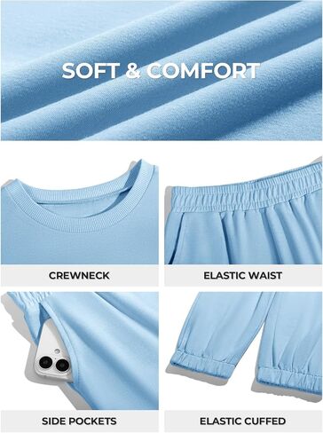 Haloumoning Boys Tracksuits 2 قطعة مجموعة الأطفال من النوع الثقيل و Sweatshirts الركض مع جيوب 5-14 سنة in Saudi Arabia