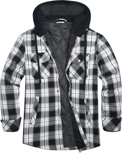 Coofandy Mens Flannel Shirt Jacket Cotton Ceanted Cleanted Slaid Plaid Shirt Button Long Long in Saudi Arabia