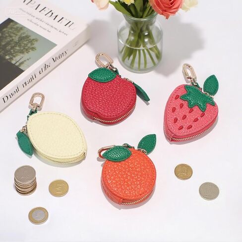 الفراولة الليمون فاكهة سحر التفاح البرتقالي على شكل جلود كيس عملة عملة كيس مفتاح لطيف حقيبة صغيرة للبنات النساء in Kuwait