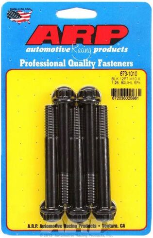 ARP (673-1010) M10 x 1.25 x 80 12pt Black Oxide Bolts (5/pkg) in Saudi Arabia