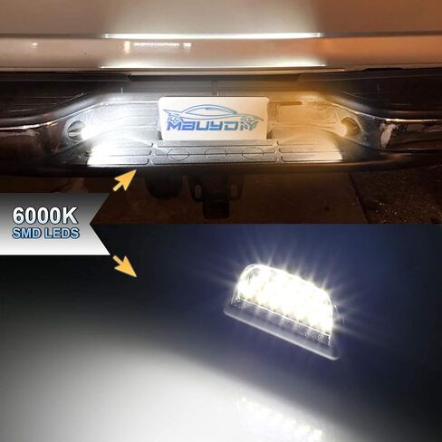 LED لوحة رخصة مصباح مصباح مصباح مصباح الكروم متوافق مع 1999-2013 Chevy Silverado GMC Sierra Suburban Avalanche Tahoe Yukon 6000K White ، حزمة 2 in Kuwait