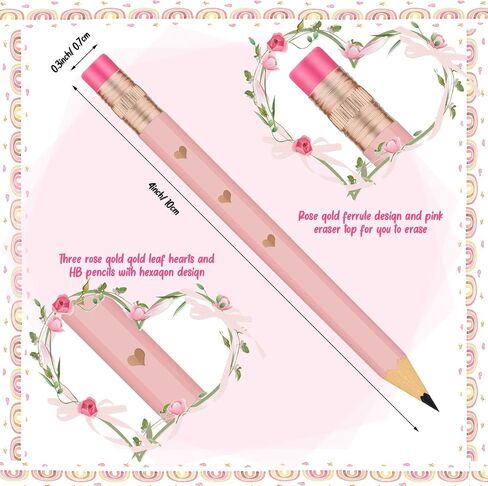Ireer 36 Pieces Bridal Shower Pencils Golf Pencils with Erasers Half Pencils Pre Sharpened 4 Inch Wedding Pencils 2 HB Mini Hexagon Pencils for Kids Baby Shower Favors Office School Classroom, White in Saudi Arabia