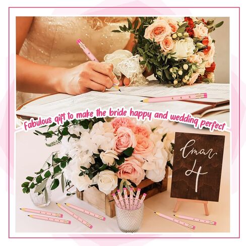 Ireer 36 Pieces Bridal Shower Pencils Golf Pencils with Erasers Half Pencils Pre Sharpened 4 Inch Wedding Pencils 2 HB Mini Hexagon Pencils for Kids Baby Shower Favors Office School Classroom, White in Saudi Arabia