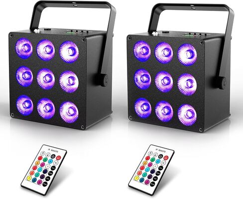 Battery Powered Par Light - 108W 6IN1 RGBWAUV HEX Uplighting LED Par 9600mAh Rechargeable Battery Wireless Remote APP DMX Control for Event Lighting Stage Wedding DJ Party Disco Dance Church in Saudi Arabia
