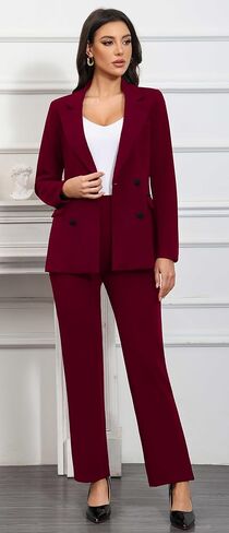 البانتات التجارية للسيدات دعاوى 2 قطعة من السترة مجموعة مزدوجة الصدر ملابس عمل غير رسمية in Kuwait