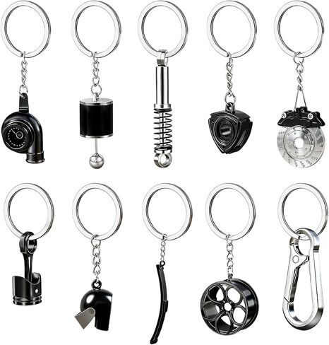 10 Pcs Keychain for Men,Made of metal Materials.Cool Keychain.First Choice for Car Enthusiast.Gifts for Car Guys. in Saudi Arabia