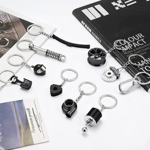 10 Pcs Keychain for Men,Made of metal Materials.Cool Keychain.First Choice for Car Enthusiast.Gifts for Car Guys. in Saudi Arabia