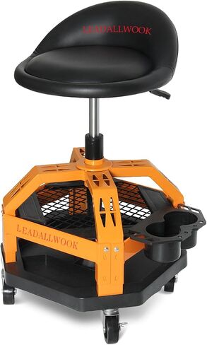 Rolling Shop Stool ارتفاع قابل للتعديل مع العجلات وتخزين درج الأدوات للمرآب ، ورشة عمل ، 280 رطلاً سعة in Saudi Arabia