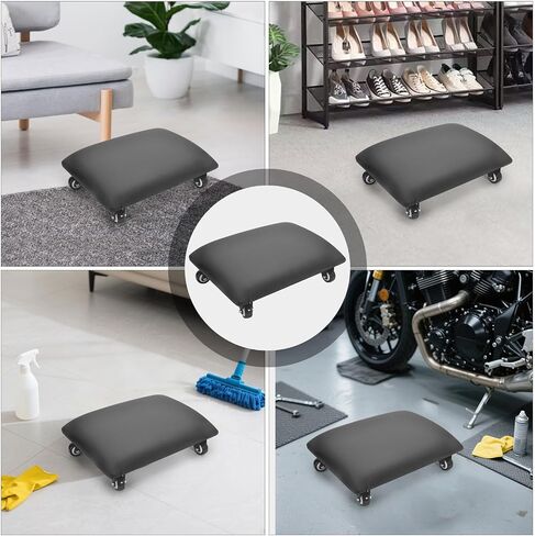 Low Rolling Stool Chair Low Roller Seat Low Stool with Wheel Low Chair Movable Mini Stools for Home Office Garage Pedicure Mechanic Cleaning Floor (Black) in Kuwait