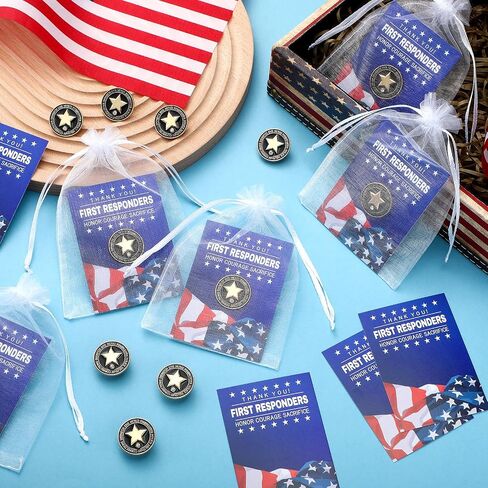 48 Sets National First Responders Day Brooches First Responders Appreciation Week Party Favors Brooch Pins Gift for National Emergency Responder Day Party in Saudi Arabia