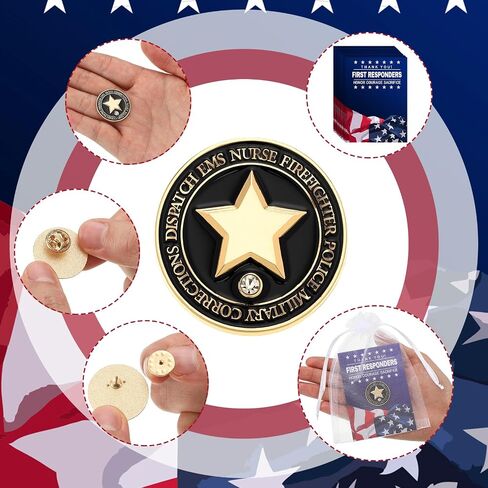 48 Sets National First Responders Day Brooches First Responders Appreciation Week Party Favors Brooch Pins Gift for National Emergency Responder Day Party in Saudi Arabia