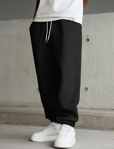 Zaful Mens Plush Fleece Pajama Pants Winter Dozy Flannel Feet Brouser with Microfleece Soft Sleep Lounge in Saudi Arabia