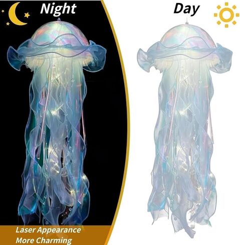 iksya Colorful Jellyfish Lamp - Glitter Iridescent Hanging Jelly Fish Lanterns Under The Sea Mermaid Party Decoration Table Centerpiece Ocean Theme Birthday Wedding Party Supplies (Color : 5PCS) in Saudi Arabia