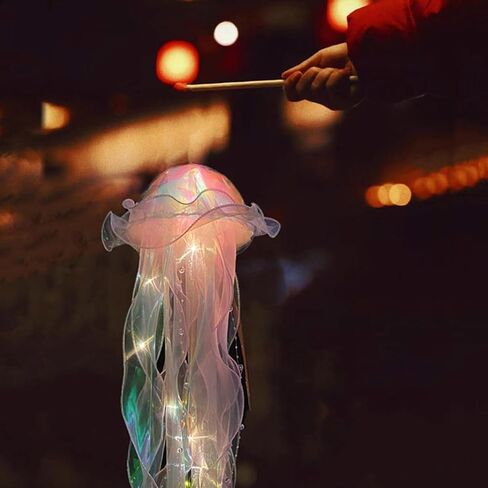 iksya Colorful Jellyfish Lamp - Glitter Iridescent Hanging Jelly Fish Lanterns Under The Sea Mermaid Party Decoration Table Centerpiece Ocean Theme Birthday Wedding Party Supplies (Color : 5PCS) in Saudi Arabia