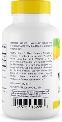 Healthy Origins Vitamin C Powder, Vitamin C supplement for Immune Support, Unflavored, Non-GMO, Vegan, 16 Oz in Saudi Arabia
