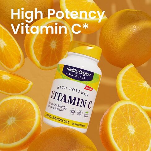 Healthy Origins Vitamin C Powder, Vitamin C supplement for Immune Support, Unflavored, Non-GMO, Vegan, 16 Oz in Saudi Arabia