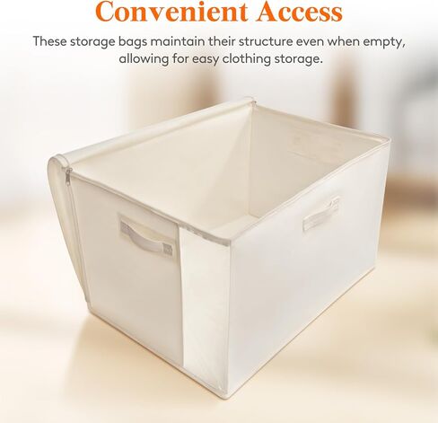 Lifewit Canvas Cotton Comforter Storage Bags with Zipper 4 Pack, 60L Breathable Foldable Clothing Containers, Linen Sweater Organizers Boxes for Clothes, Blankets, Pillows, Duvets, Bedding in Kuwait