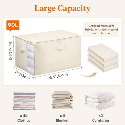 LifeWit Canvas Cotton Comforter Facs with Zipper 4 Pack ، 60 Levelable Contable Containers ، و Clate Sweater Formeals for clothes ، و plants ، والوسائد ، واللحف ، والفراش in Kuwait