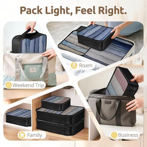 All-in-One 22 Pcs Packing Cubes for Travel Essentials –Includes Cubes,toothbrush covers，Silicone Bottle Cover,zipper bags, Matte Cosmetic Bag, Drawstring bag for Carry-On & Suitcase in Kuwait