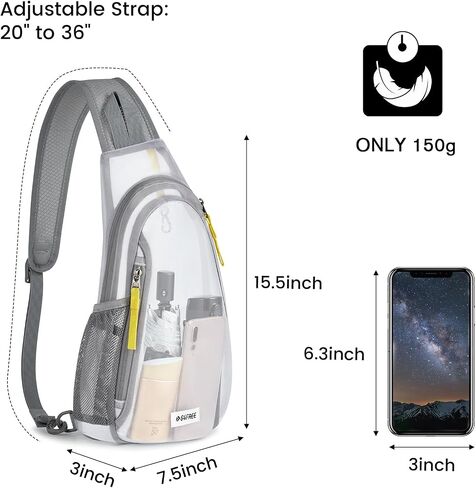 G4Free Clear Fanny Pack ، حقيبة شفافة شبكية حقيبة شفافة مع محفظة حزام قابلة للتعديل لمهرجانات السفر الرياضية الرمادية in Saudi Arabia