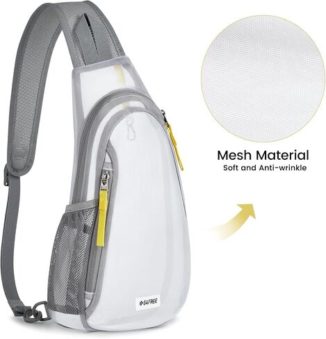G4Free Clear Fanny Pack ، حقيبة شفافة شبكية حقيبة شفافة مع محفظة حزام قابلة للتعديل لمهرجانات السفر الرياضية الرمادية in Saudi Arabia