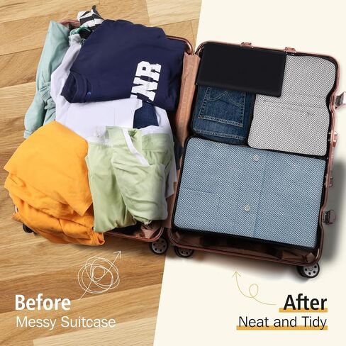 8 Set Packing Cubes for Travel Essentials, Organizers for Suitcase and Luggage in 4 Sizes, Luggage Organizer with Toiletries/Laundry/Shoes/Sock Bags (Grey) in Saudi Arabia