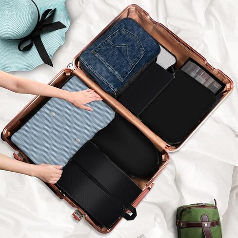 8 Set Packing Cubes for Travel Essentials, Organizers for Suitcase and Luggage in 4 Sizes, Luggage Organizer with Toiletries/Laundry/Shoes/Sock Bags (Grey) in Saudi Arabia